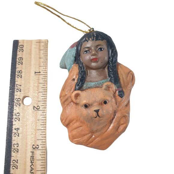 Vintage Ornament Southwestern Native American Hand Painted Plaster Tree (G) - Picture 2 of 4